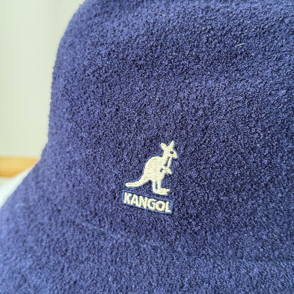 Kangol Dark Blue Terry Bucket Hat, Size M - Picture 3 of 5